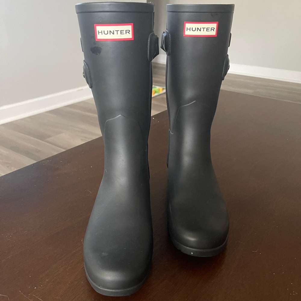 Hunter Slim Rain Boots Black